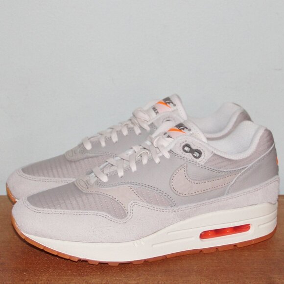 Nike Air Max 1 Premium Shoes Mens 6 6.5 Womens 7.5 8 Iron Ore Total Orange - Picture 2 of 6